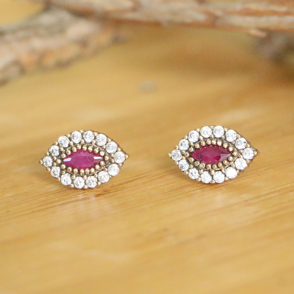 Sterling Silver jade & Cubic Zirconia Earrings